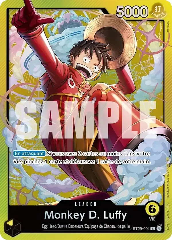 Carte One Piece française Monkey D. Luffy ST29-001 L