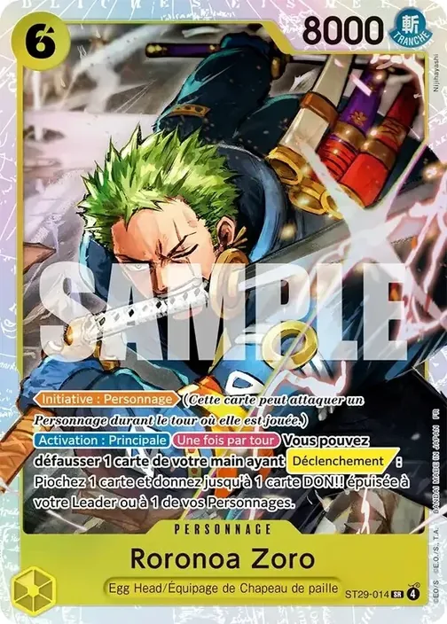 Carte One Piece française ST29-014 Roronoa Zoro