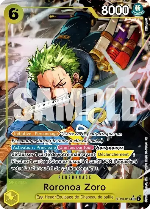 Carte One Piece française ST29-014 Roronoa Zoro (version 2)