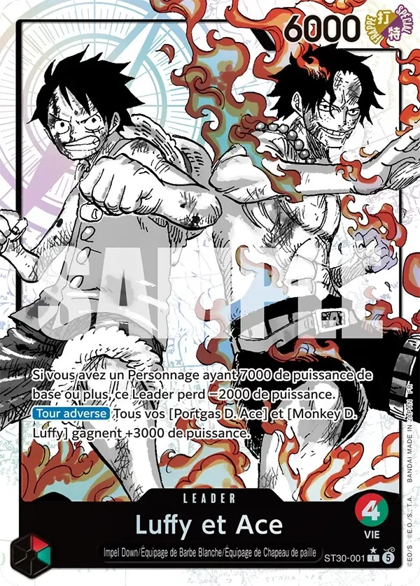 Carte One Piece française Luffy et Ace ST30-001 L