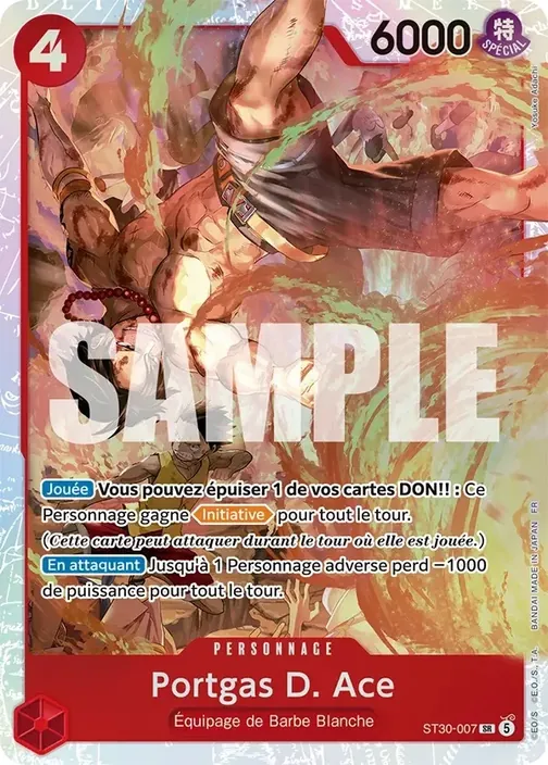 Carte One Piece française ST30-007 Portgas D. Ace