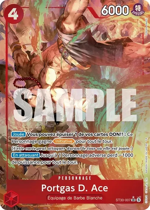 Carte One Piece française ST30-007 Portgas D. Ace (version 2)