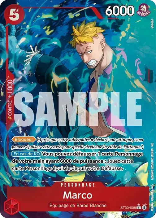 Carte One Piece française ST30-008 Marco (version 2)