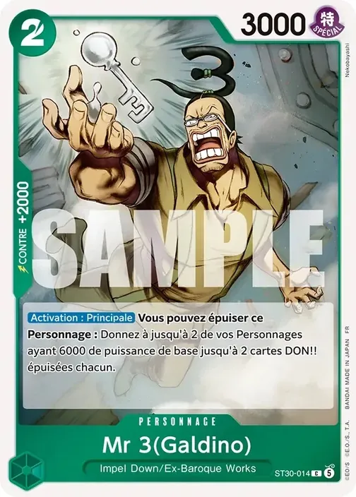Carte One Piece française ST30-014 Mr 3(Galdino)