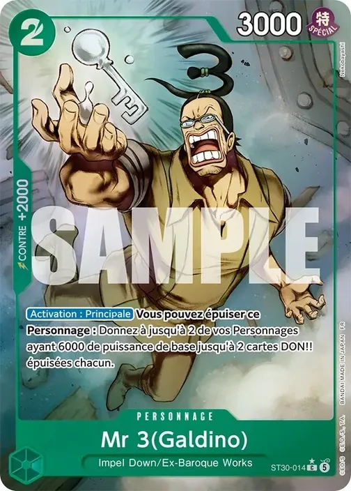 Carte One Piece française ST30-014 Mr 3(Galdino) (version 2)