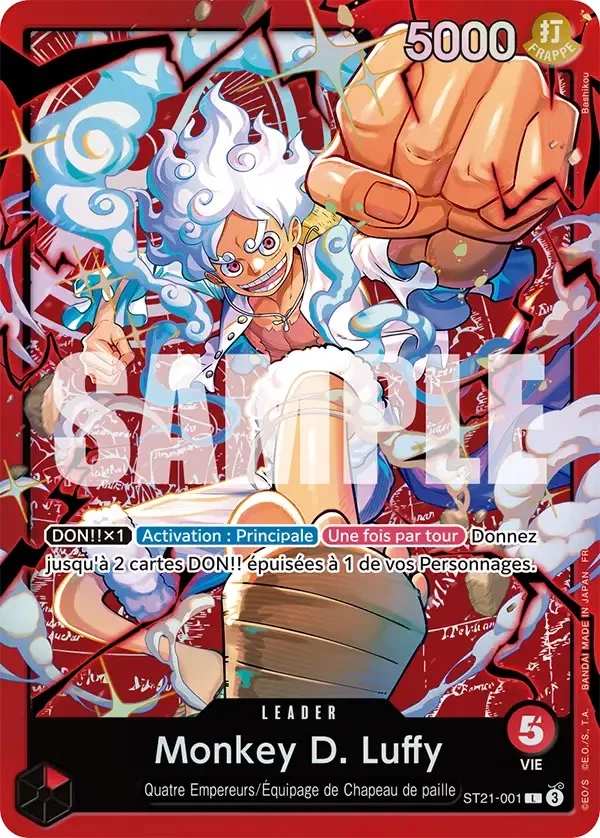 Carte One Piece française Monkey D. Luffy ST21-001 L