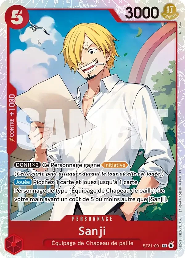 Carte One Piece française Sanji ST31-001 SR