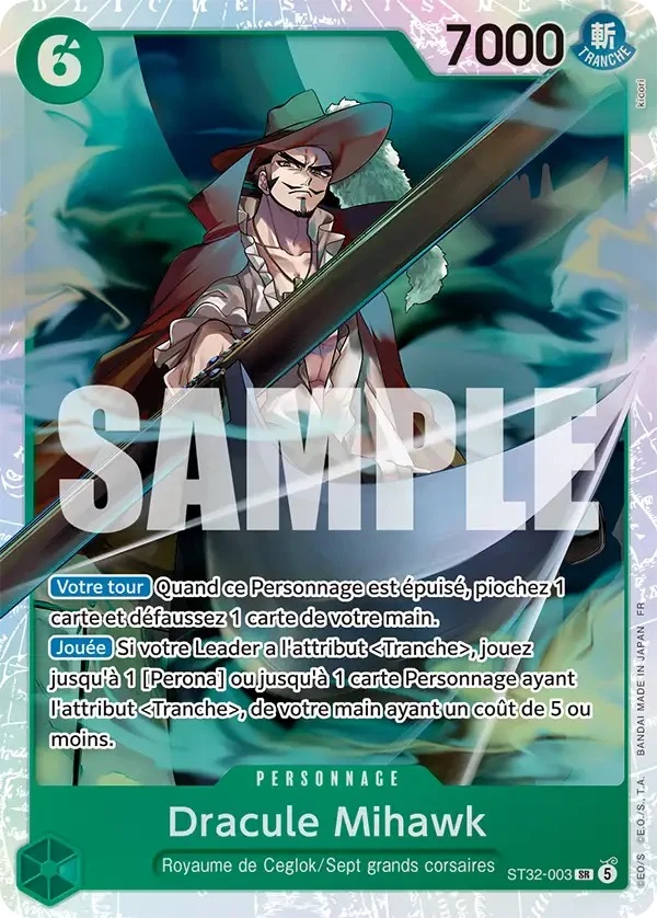 Carte One Piece française Dracule Mihawk ST32-003 SR
