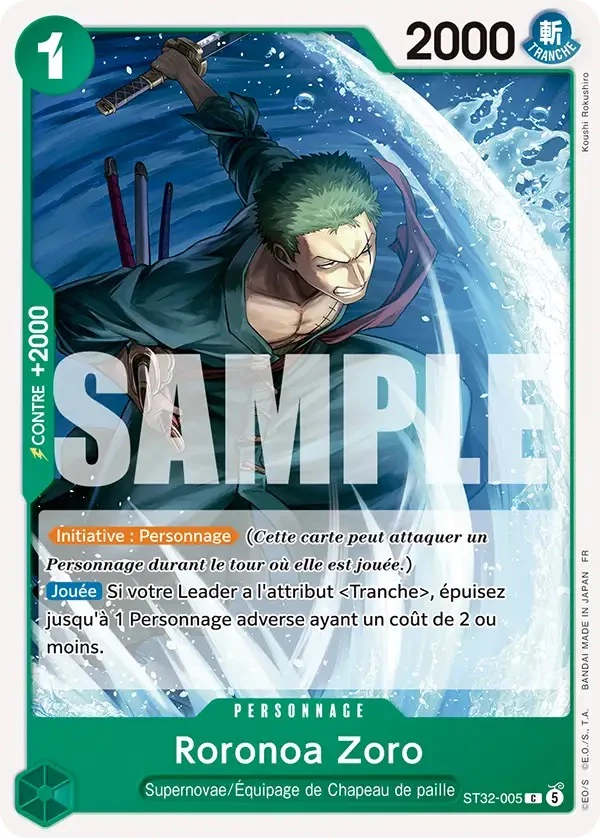Carte One Piece française Roronoa Zoro ST32-005 C