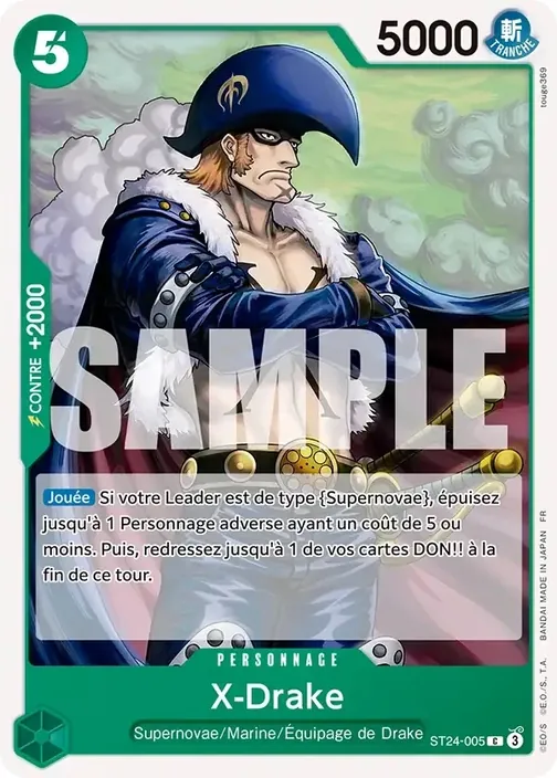 Carte One Piece française ST24-005 X-Drake