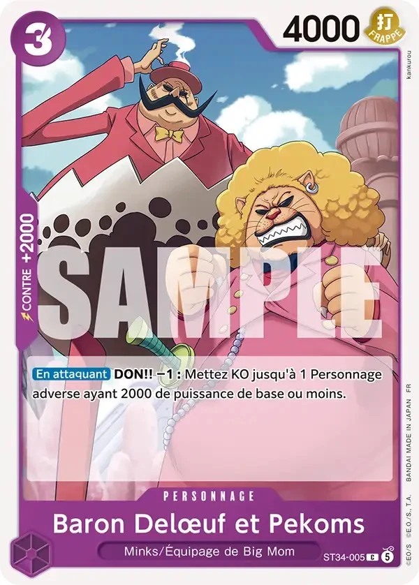 Carte One Piece française Baron Delœuf et Pekoms ST34-005 C