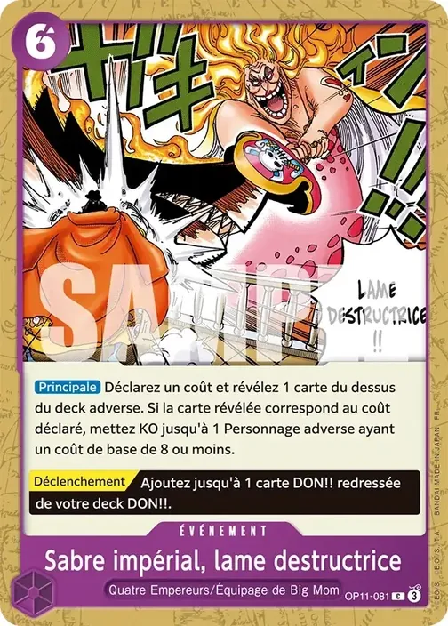 Carte One Piece française OP11-081 Sabre impérial, lame destructrice