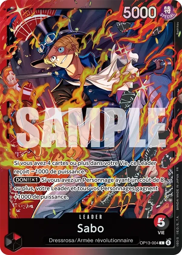 Carte One Piece française Sabo OP13-004 L