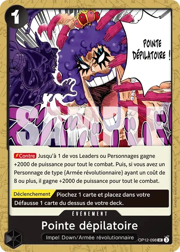 Carte One Piece française Pointe dépilatoire OP12-098 UC