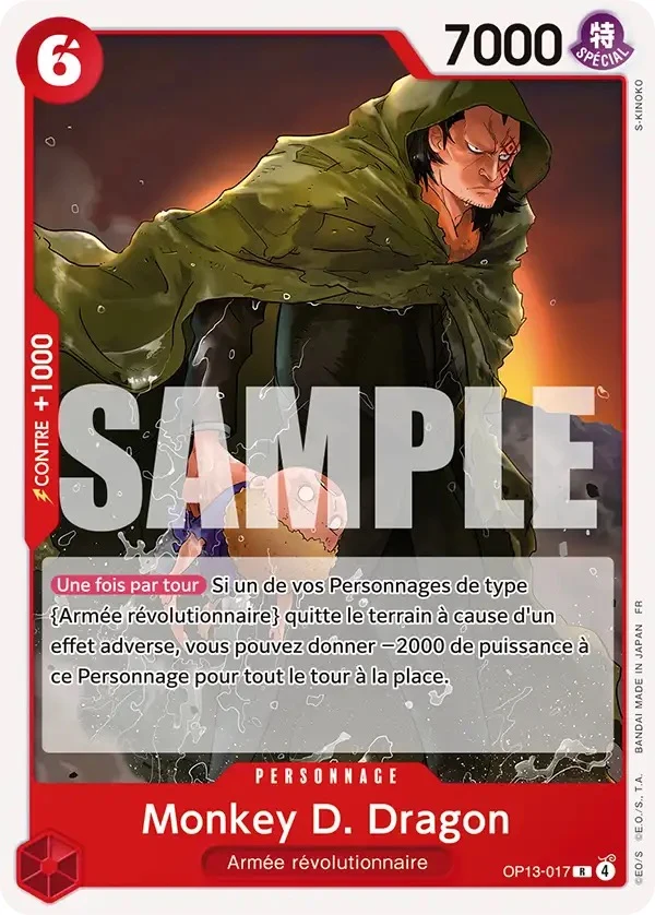 Carte One Piece française Monkey D. Dragon OP13-017 R