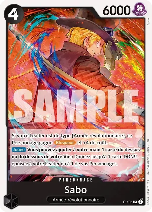 Carte One Piece française P-105 Sabo